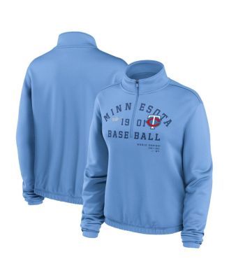 Women's Light Blue Minnesota Twins Rewind Splice Half-Zip Sweatshirt