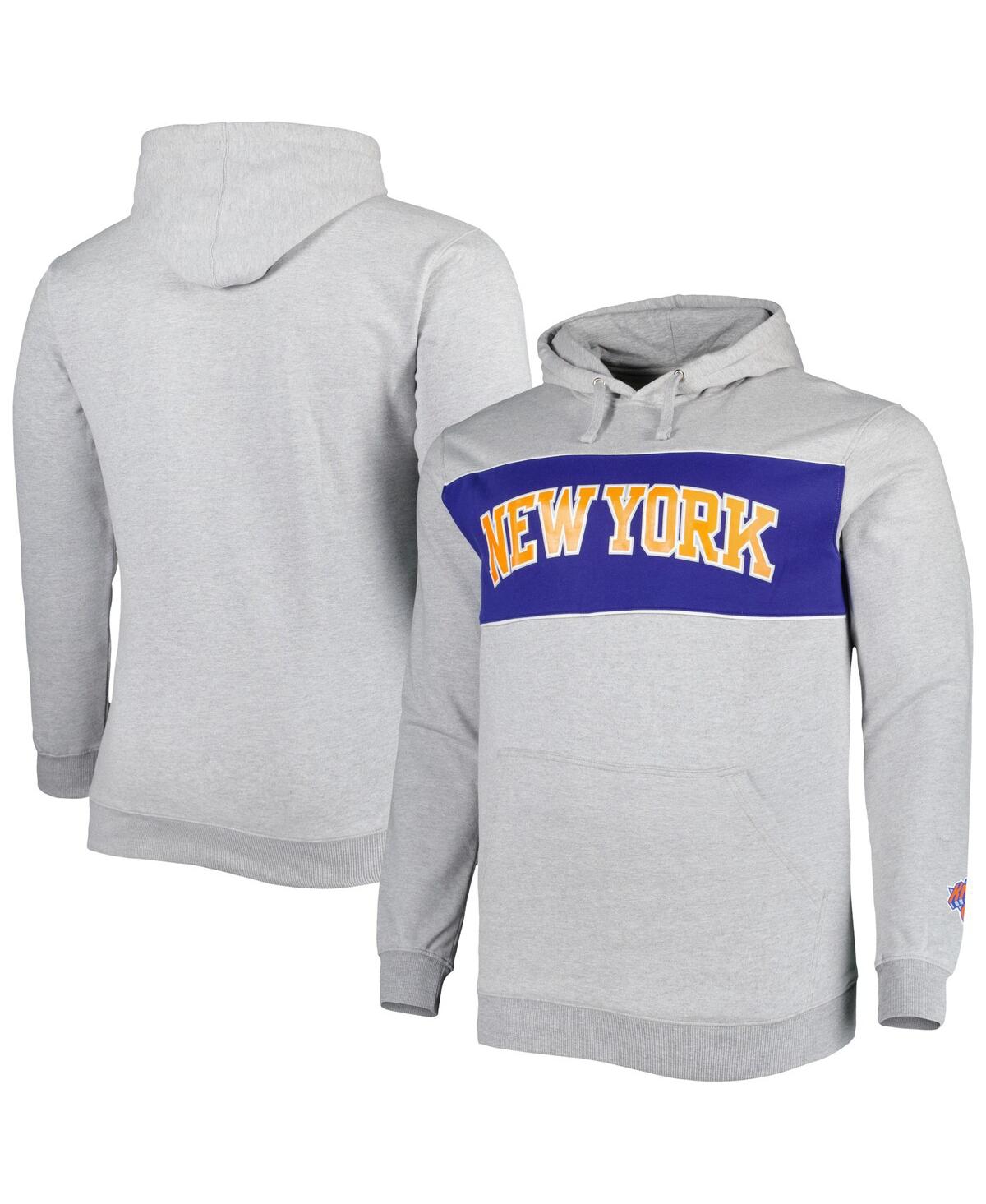 Shop Fanatics Men's  Heather Gray New York Knicks Big And Tall Wordmark Pullover Hoodie