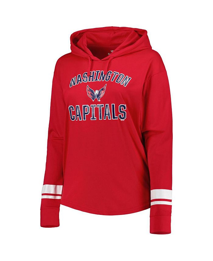 Profile Women's Red Washington Capitals Colorblock Plus Size Pullover