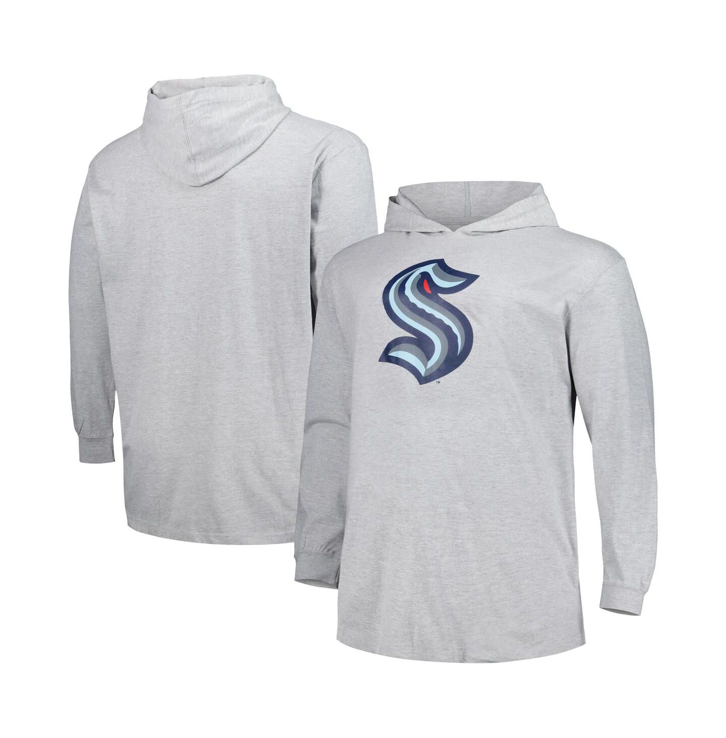 Мужское худи Profile Heather Gray Seattle Kraken Big and Tall Pullover — фото 1