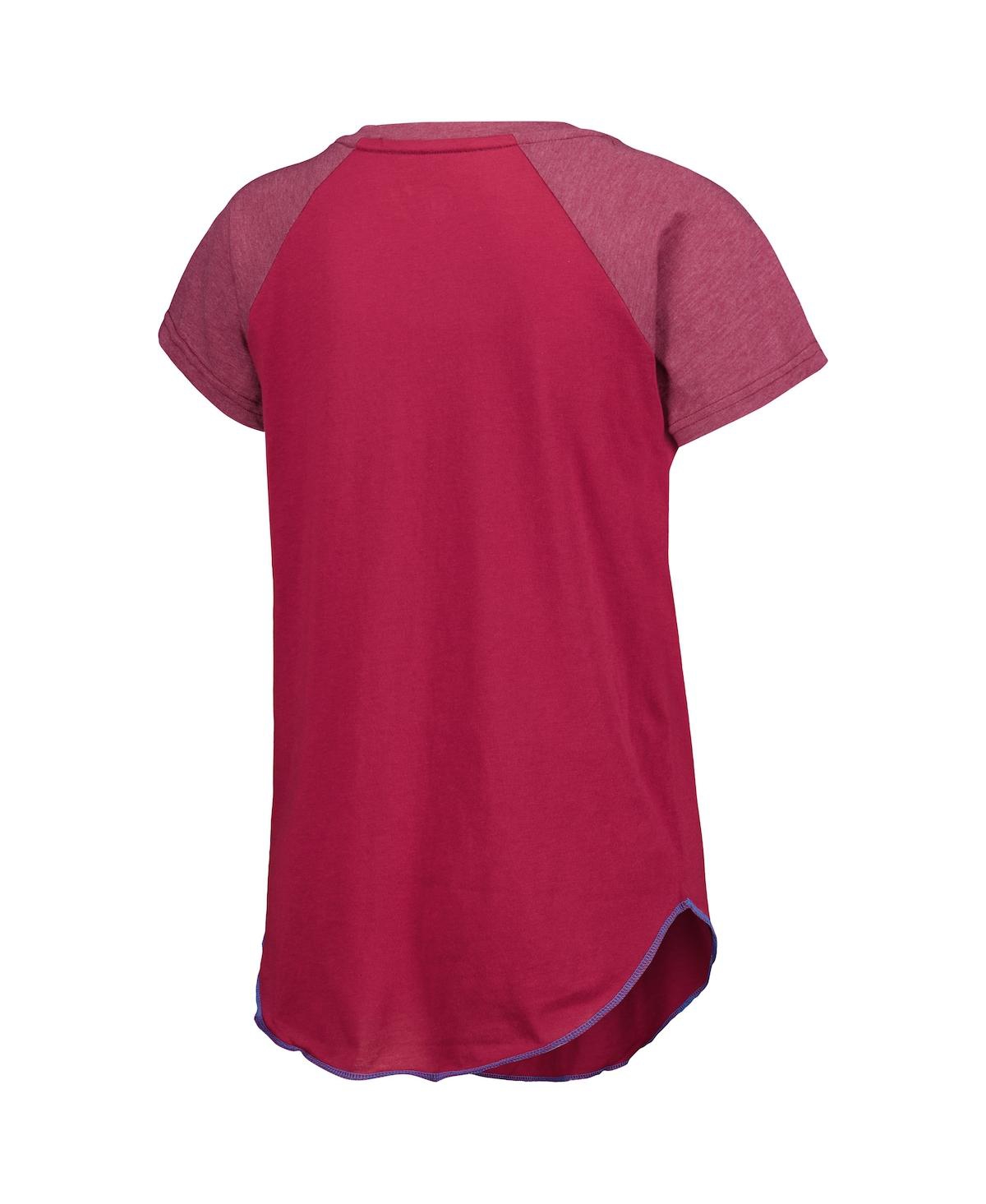 Shop Starter Women's  Burgundy Colorado Avalanche Grand Slam Raglan Notch Neck T-shirt