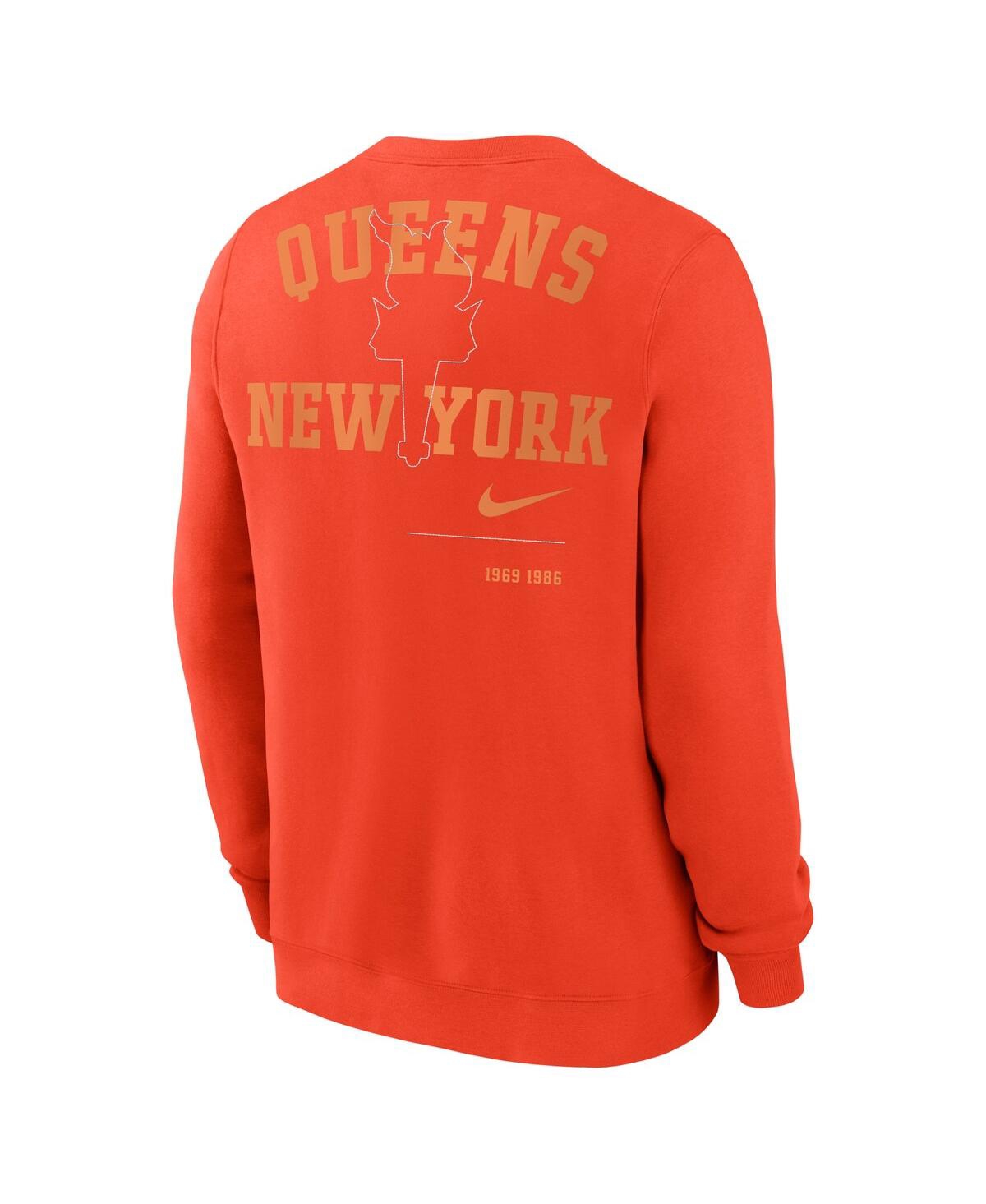 Shop Nike Men's  Orange New York Mets Statement Ball Game Fleece Pullover Sweatshirt