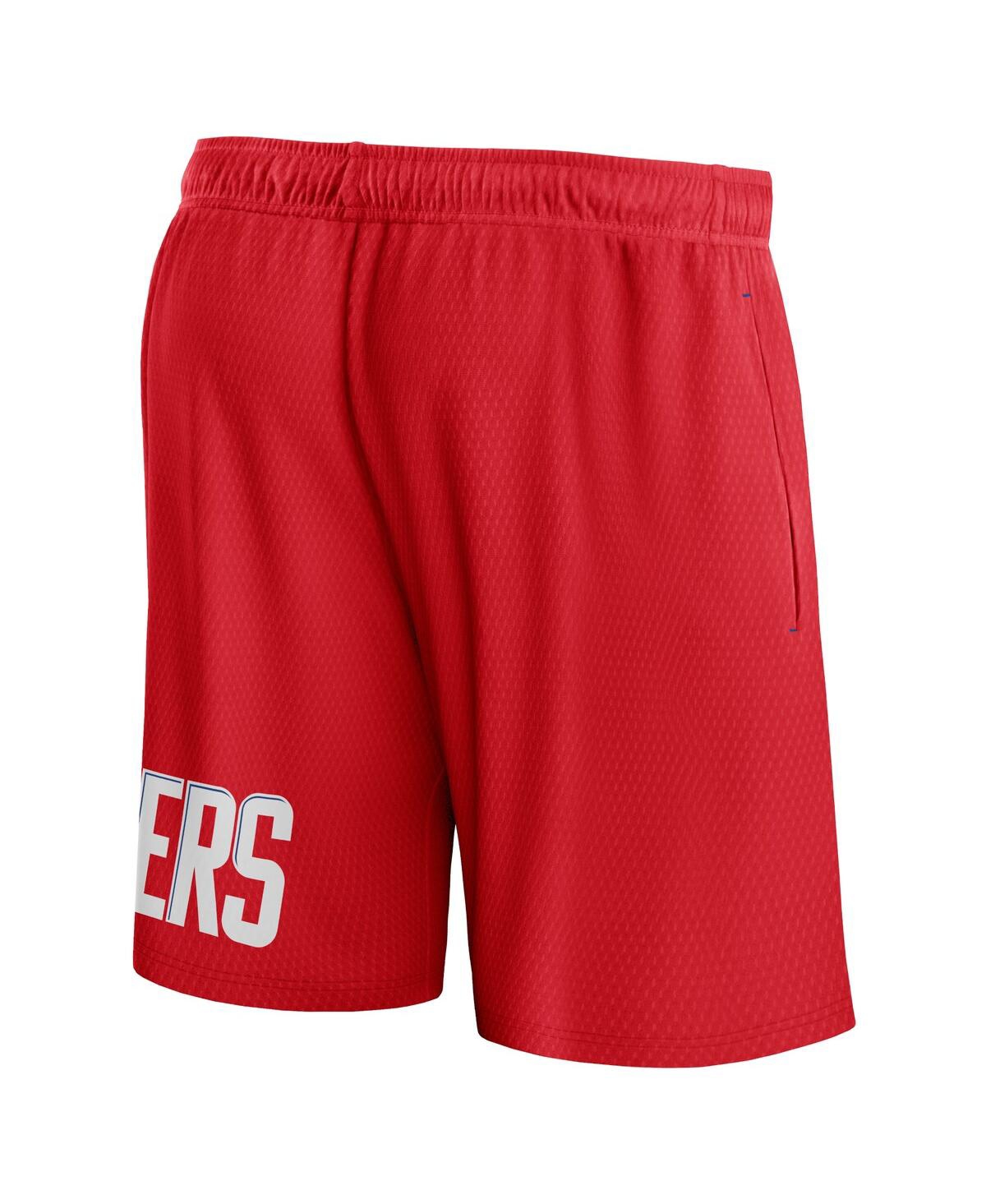 Shop Fanatics Men's  Red La Clippers Free Throw Mesh Shorts