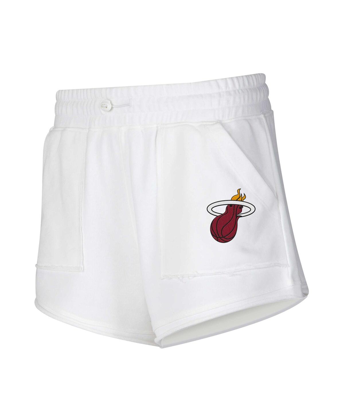 Shop Concepts Sport Women's  White Miami Heat Sunray Shorts