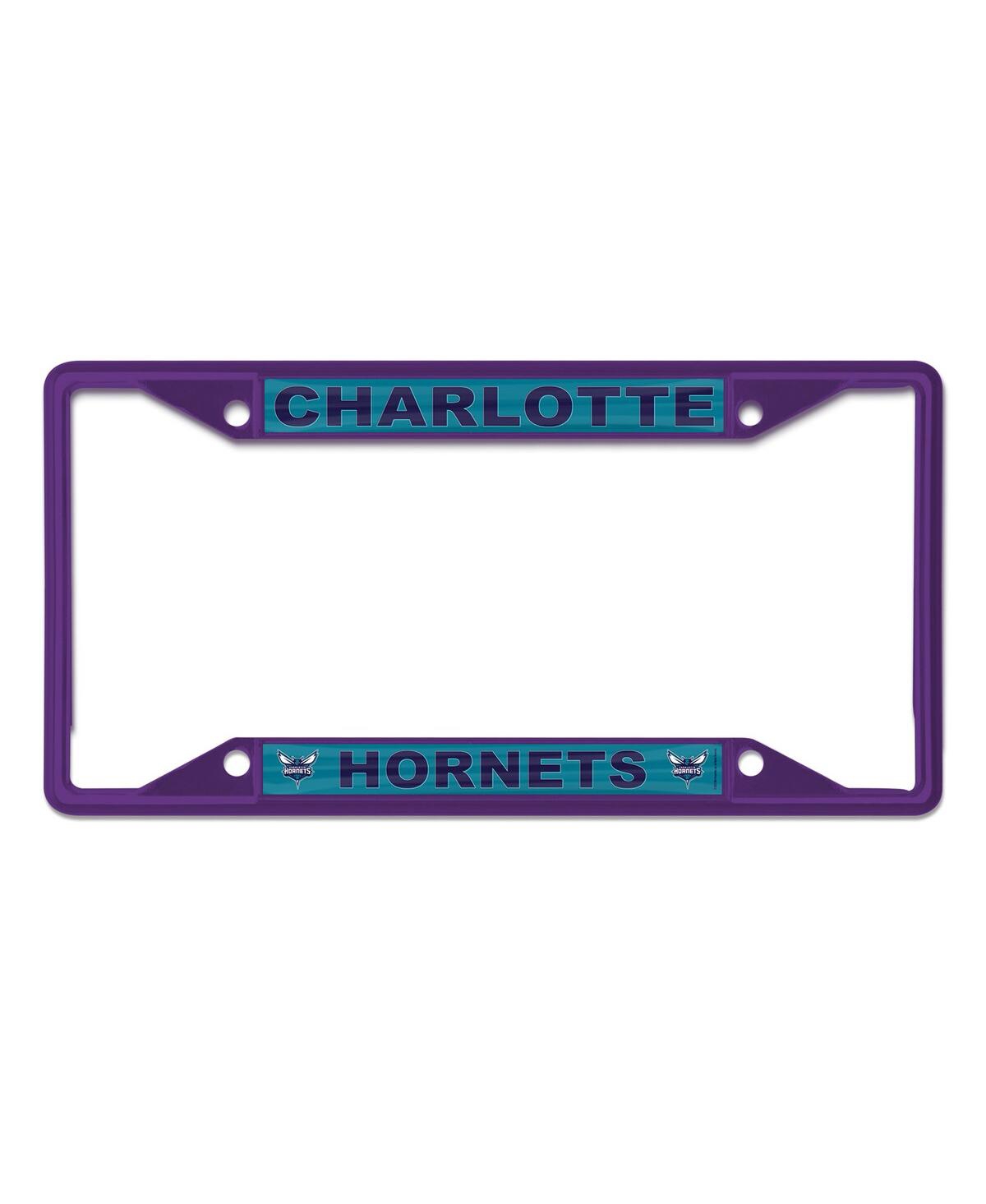 Wincraft Charlotte Hornets Chrome Color License Plate Frame In Purple
