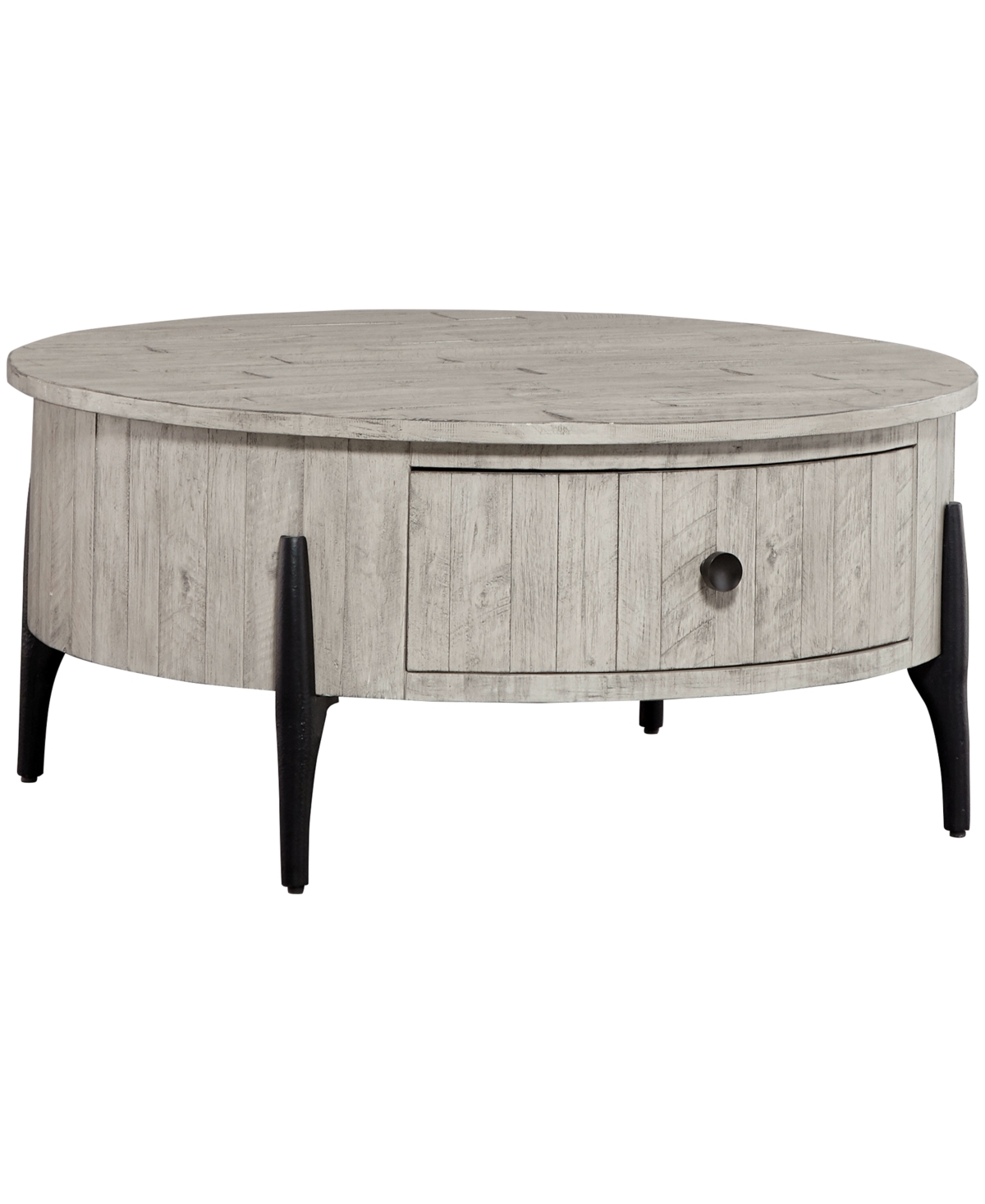 Furniture Zane Round Cocktail Table In Parchment