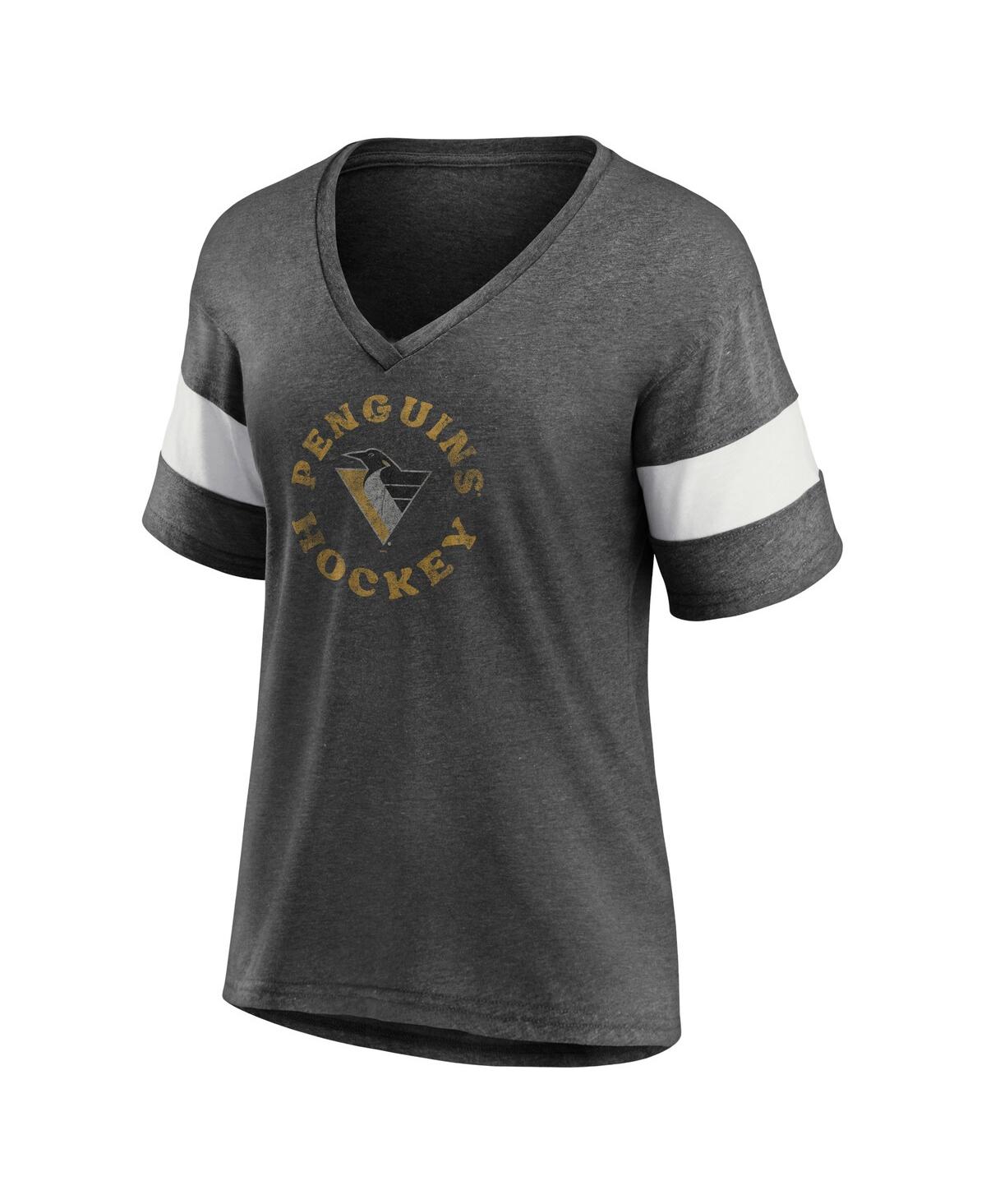 Fanatics Branded Heather Charcoal Pittsburgh Penguins Special Edition 2.0 Ring The Alarm V-neck T-sh In Heather Charcoal