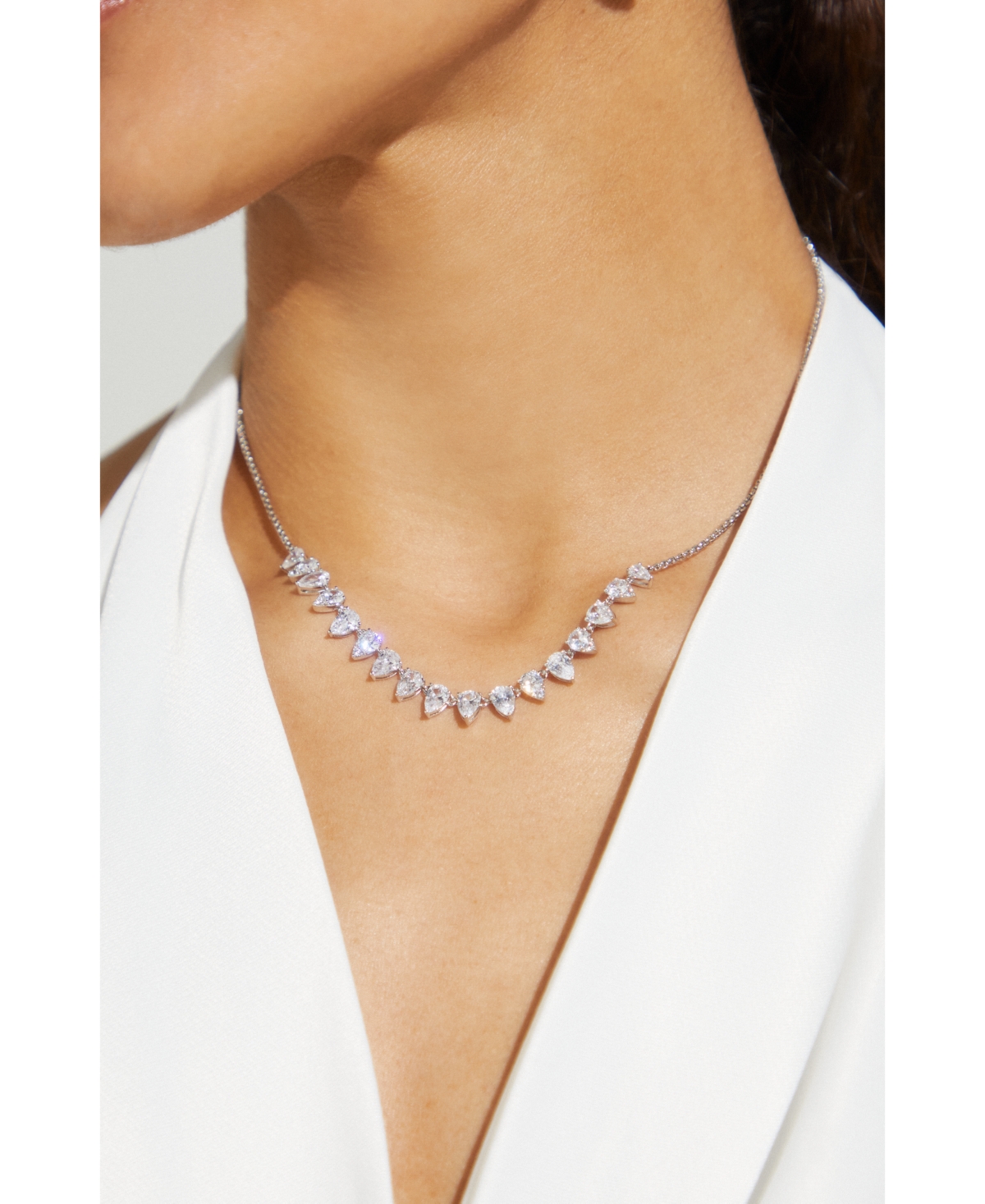 Eliot Danori 18k Gold-Plated Pink Cubic Zirconia & Stone Statement Necklace, + extender, Created for Macy's