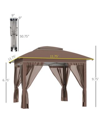 12' x 12' Pop Up Canopy with Mesh Sidewall Netting,