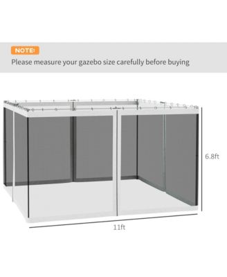 10' x 12' Universal Replacement Mesh Sidewall Netting for Patio Gazebos and Canopy Tents with Zippers, (Sidewall Only) White