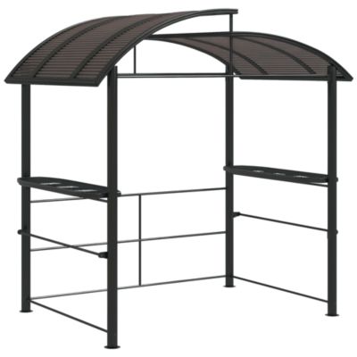 8' x 5' Grill Gazebo Shelter with Vented PC Roof, Side Shleves