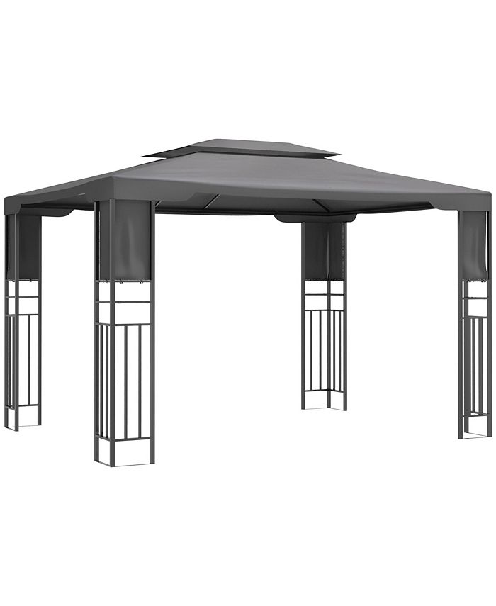 Outsunny 13' x 10' Patio Gazebo Outdoor Canopy Shelter with Double