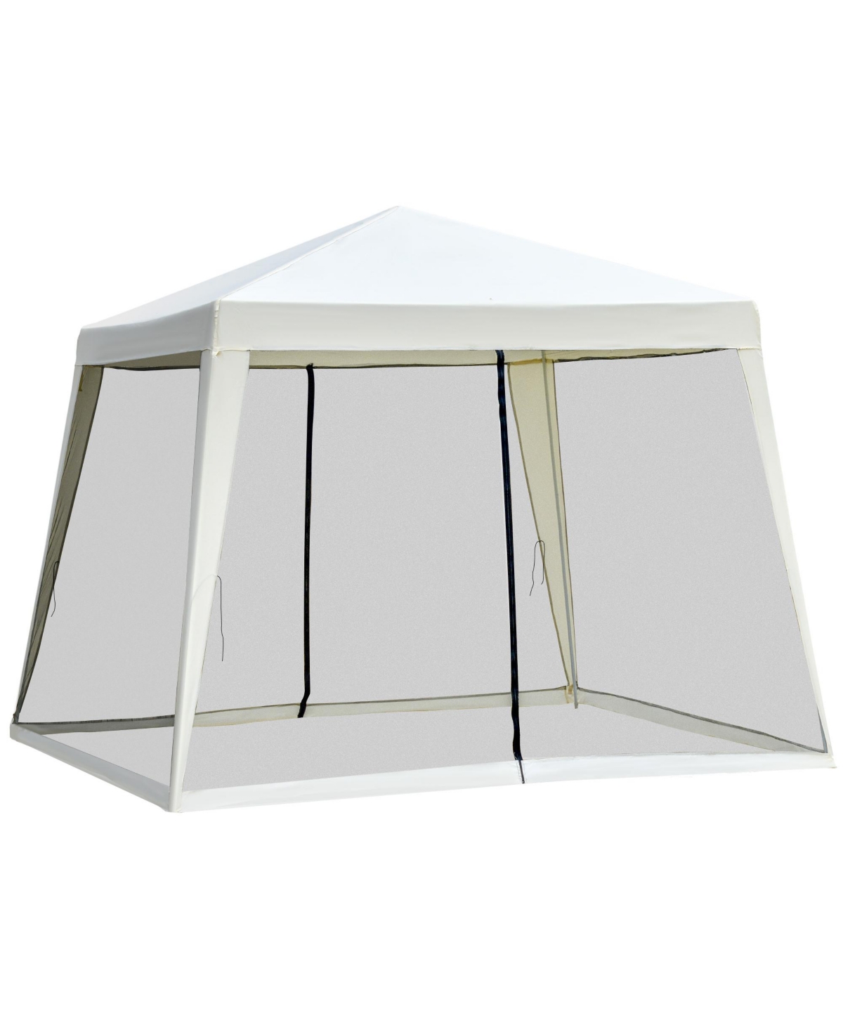 Outsunny Outdoor Sun Shade Gazebo Canopy Tent with Mesh Screen Walls