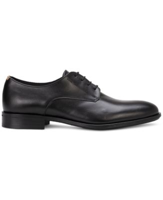Hugo Boss BOSS Mens Flat Casual Derby by Hugo EU 43 BOSS - Structured and plain Derby shoes in leather - Dark Brown main image 3