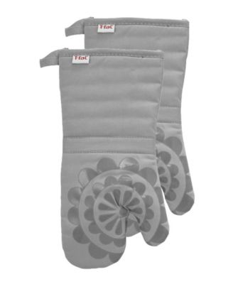 Medallion Print Silicone and Cotton Twill Oven Mitt, Set of 2