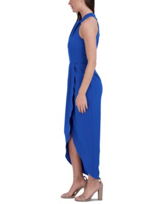 Knot-Neck Tulip-Hem Midi Dress  