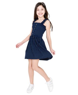 Rare Editions - Big Girls Striped Knit Smocked Dress