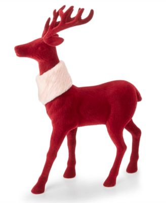 Holiday Lane - Burgundy and Blush Reindeer Decoration with Pink Scarf