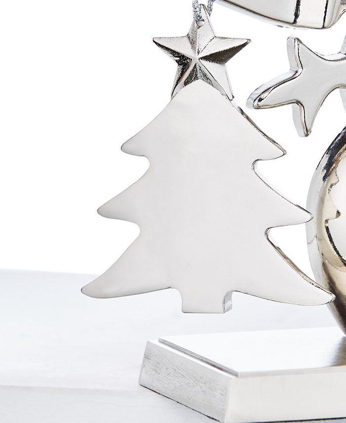 Holiday Lane Northern Lights SilverTone Iron Snowman Stocking Holder