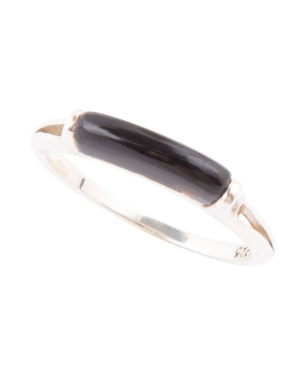Barse Bar None Sterling Silver And Onyx Ring In Genuine Onyx