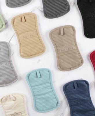 Ribbed Silicone Cotton Twill Pot Holder, Set of 2