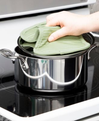 Ribbed Silicone Cotton Twill Pot Holder, Set of 2