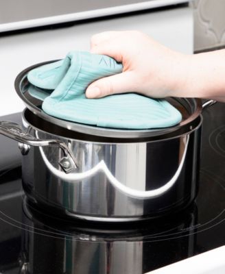 Ribbed Silicone Cotton Twill Pot Holder, Set of 2