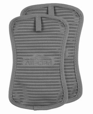 Ribbed Silicone Cotton Twill Pot Holder, Set of 2