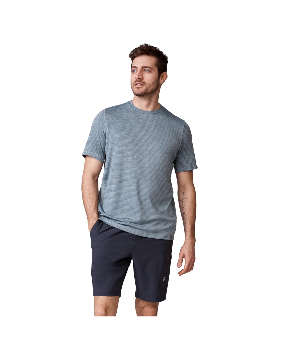 Men's Tech Jacquard Short Sleeve Crew Neck T-Shirt - Stormy weather
