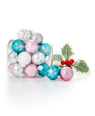 Holiday Lane - Ornamentation Mini Glass Ball Ornaments, Set of 24