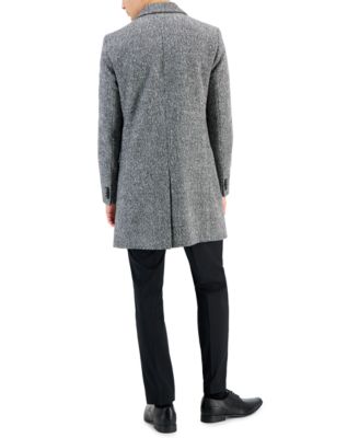 Men's Slim-Fit Migor Charcoal Overcoat