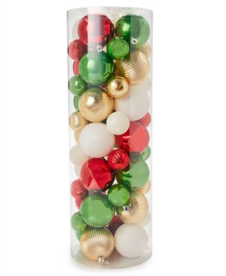 Holiday Lane - Christmas Cheer Plastic Ball Ornaments, Set of 50