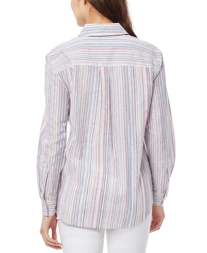 Jones New York Women's Striped Long-Sleeve Shirt - Macy's