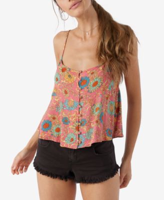 O'Neill - Juniors' Tallie Printed Button-Front Tank Top
