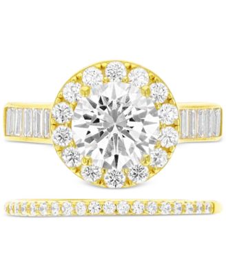 Macy's - 2-Pc. Set Cubic Zirconia Halo Ring & Band