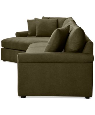 CLOSEOUT! Wrenley 166" 3-Pc. Fabric Cuddler Chaise Sectional Sofa, Created for Macy's