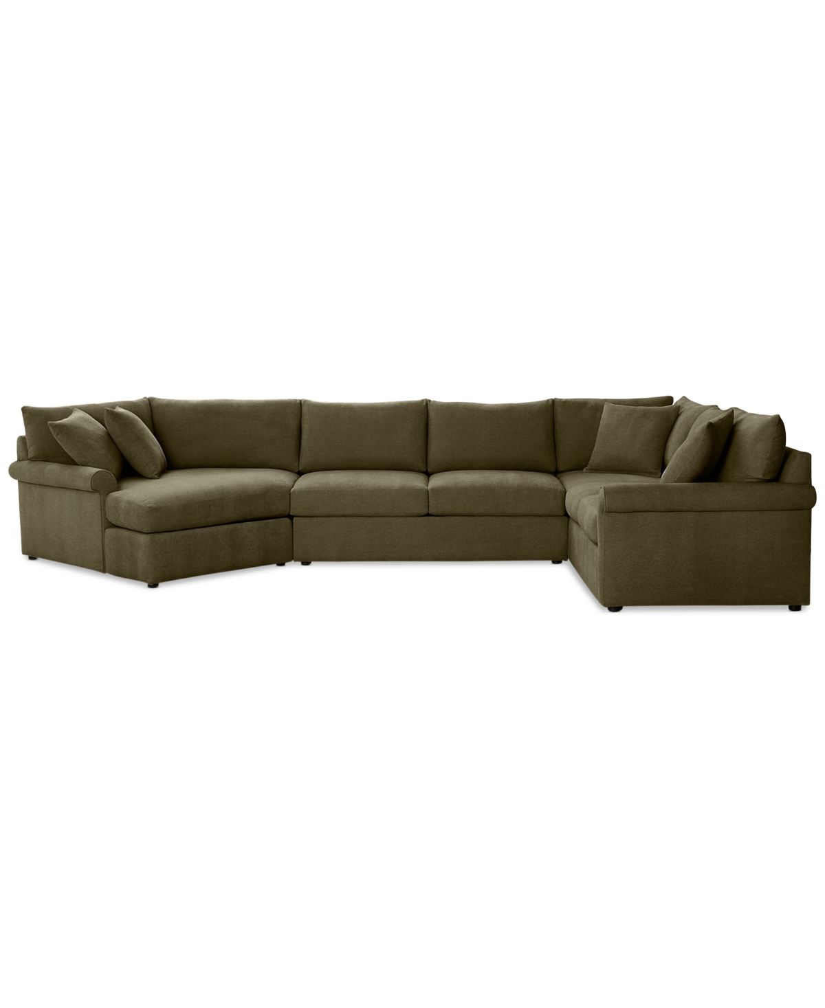 Wrenley 3-Pc. Fabric Sectional Full Sleeper Cuddler Chaise Sofa, Created for Macy's