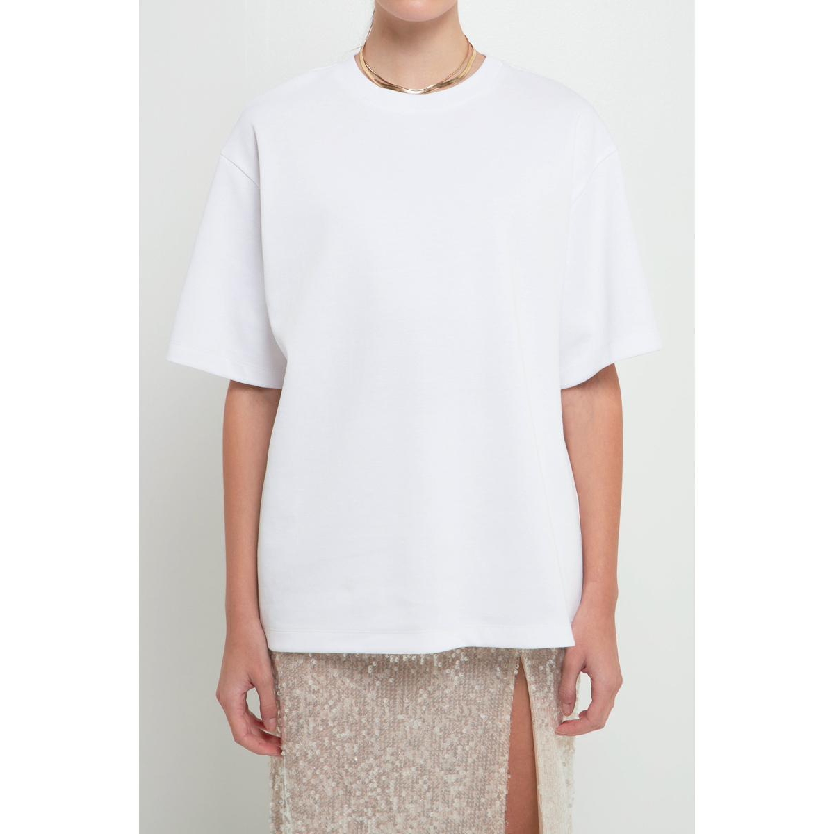 Grey Lab Boxy Cotton Blend T-shirt In White