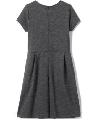 School Uniform Girls Short Sleeve Ponte Dress Top of Knee