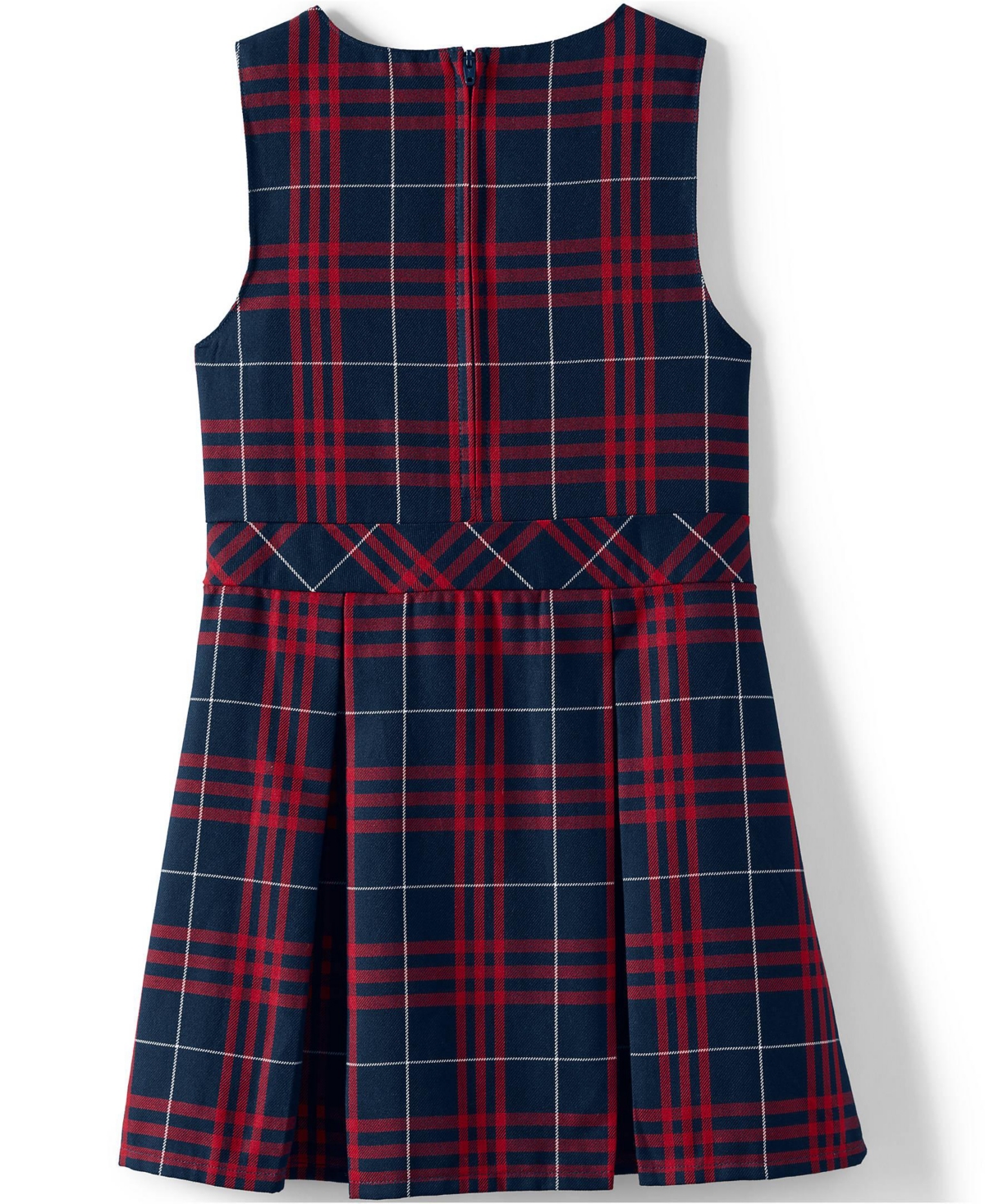 Lands' End Little Girls School Uniform Plaid Jumper Top of Knee