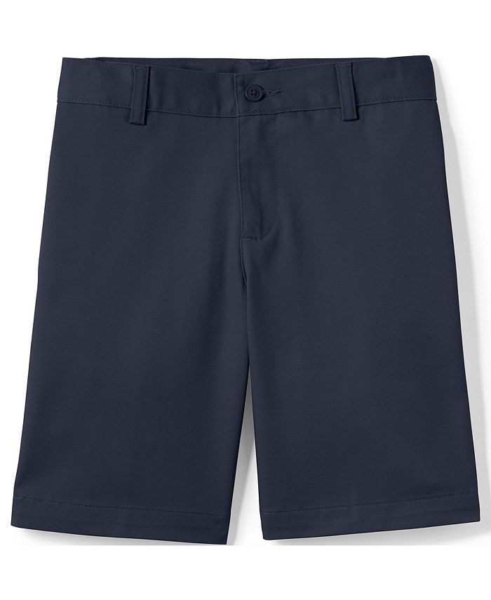 Lands' End Boys School Uniform Plain Front Blend Chino Shorts - Macy's
