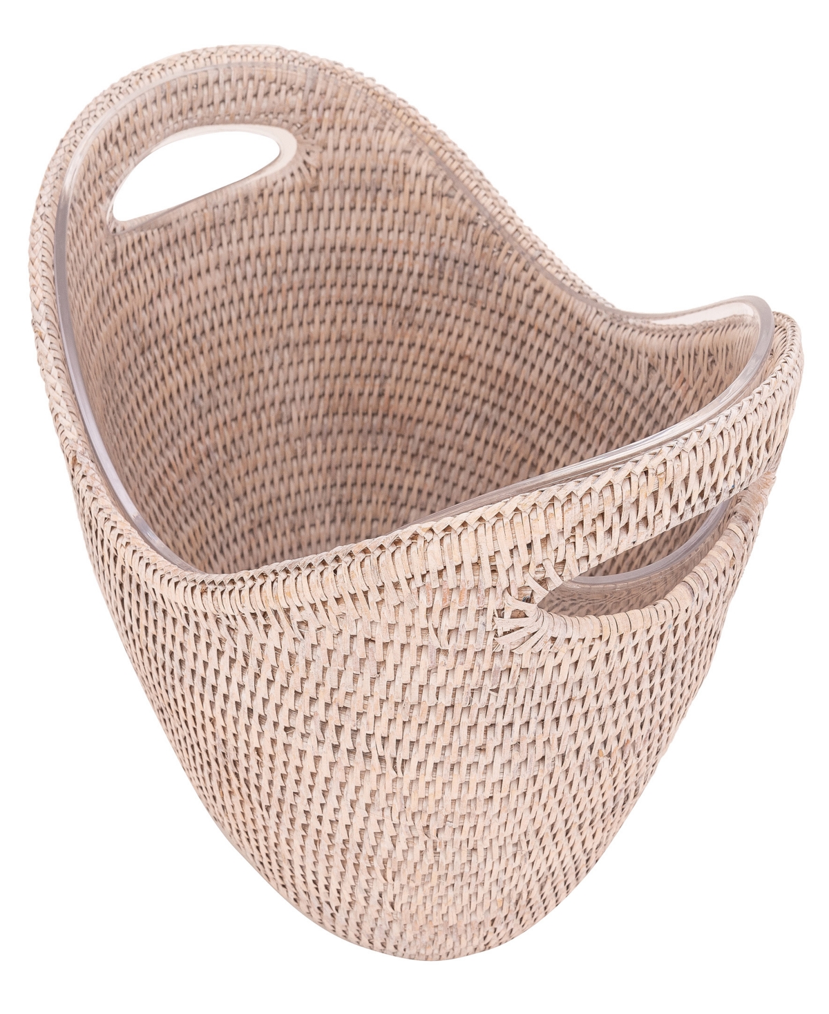Shop Artifacts Trading Company Rattan Champagne Bucket With Acrylic Insert In White Wash