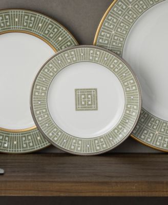 Infinity Green Platinum 4 Piece Bread Butter/Appetizer Plate Set, Service for 4