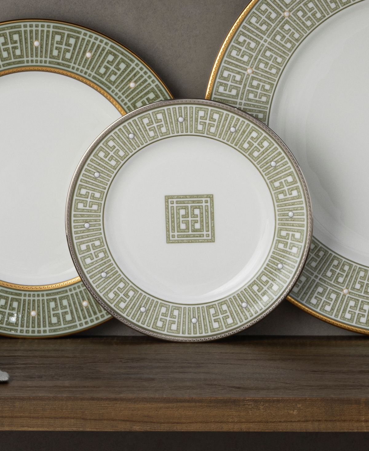 Noritake Infinity Green Platinum 4 Piece Bread Butter/appetizer Plate Set, Service For 4