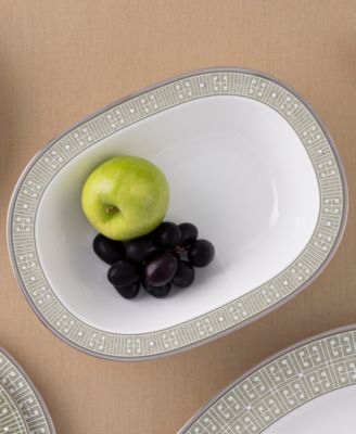 Infinity Green Platinum Oval Vegetable Bowl 24 Oz