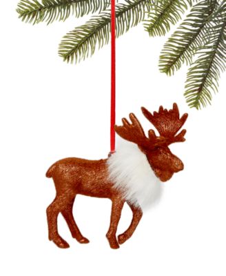 Holiday Lane - Spiced Cider Glitter Moose Ornament