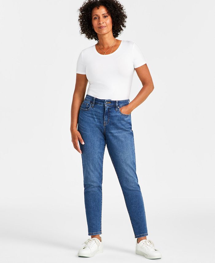 Style & Co Petite Curvy-Fit Mid-Rise Skinny Jeans, Created for