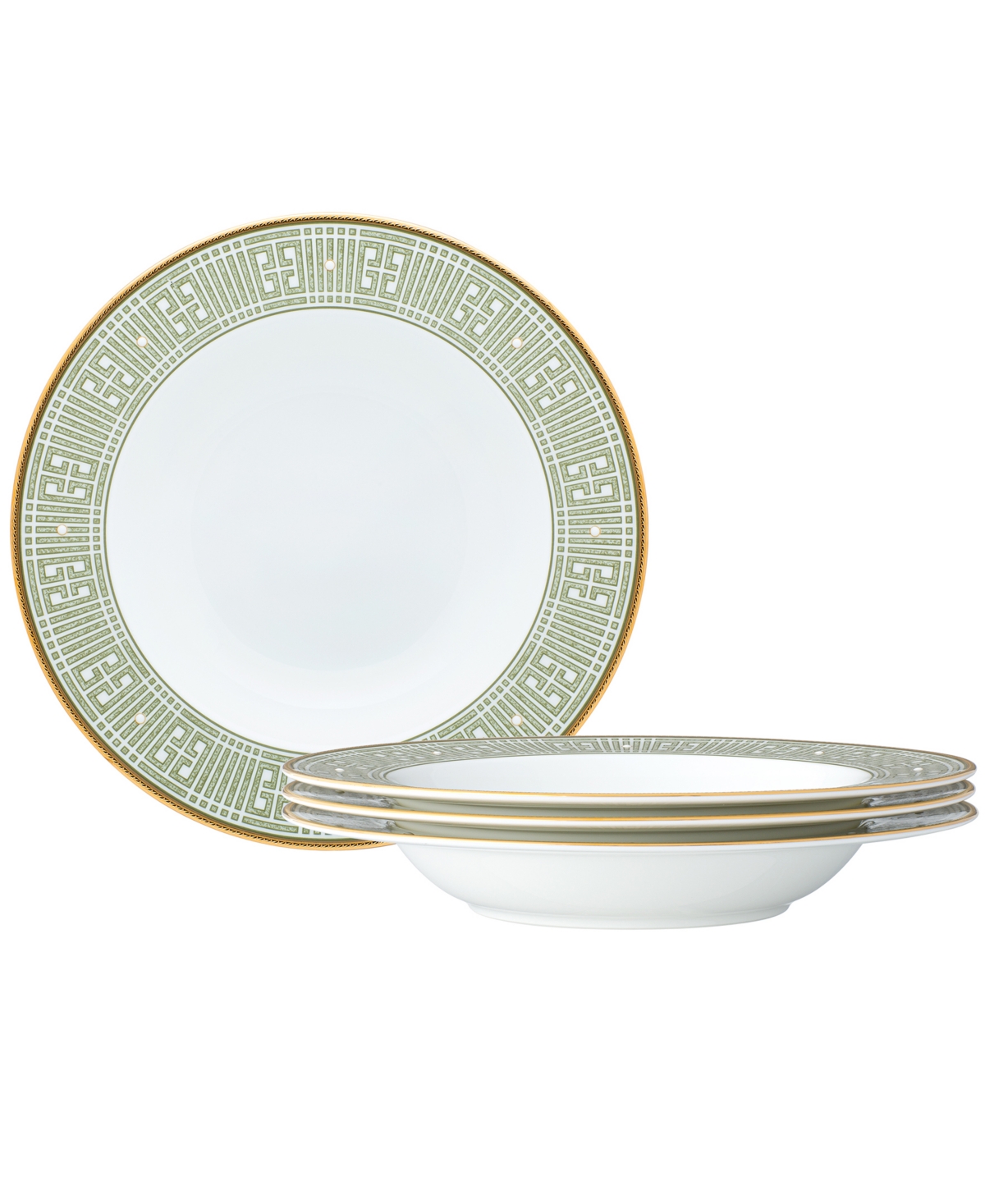 Noritake Infinity 4 Piece Soup Bowl Set 12 Oz, Service For 4 In Green Gold
