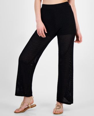 GUESS Women's Yashmina Wide-Leg Sweater Pants - Macy's