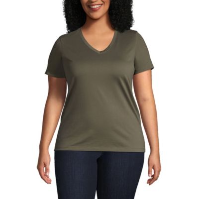Plus Size Supima Cotton V-neck T-Shirt